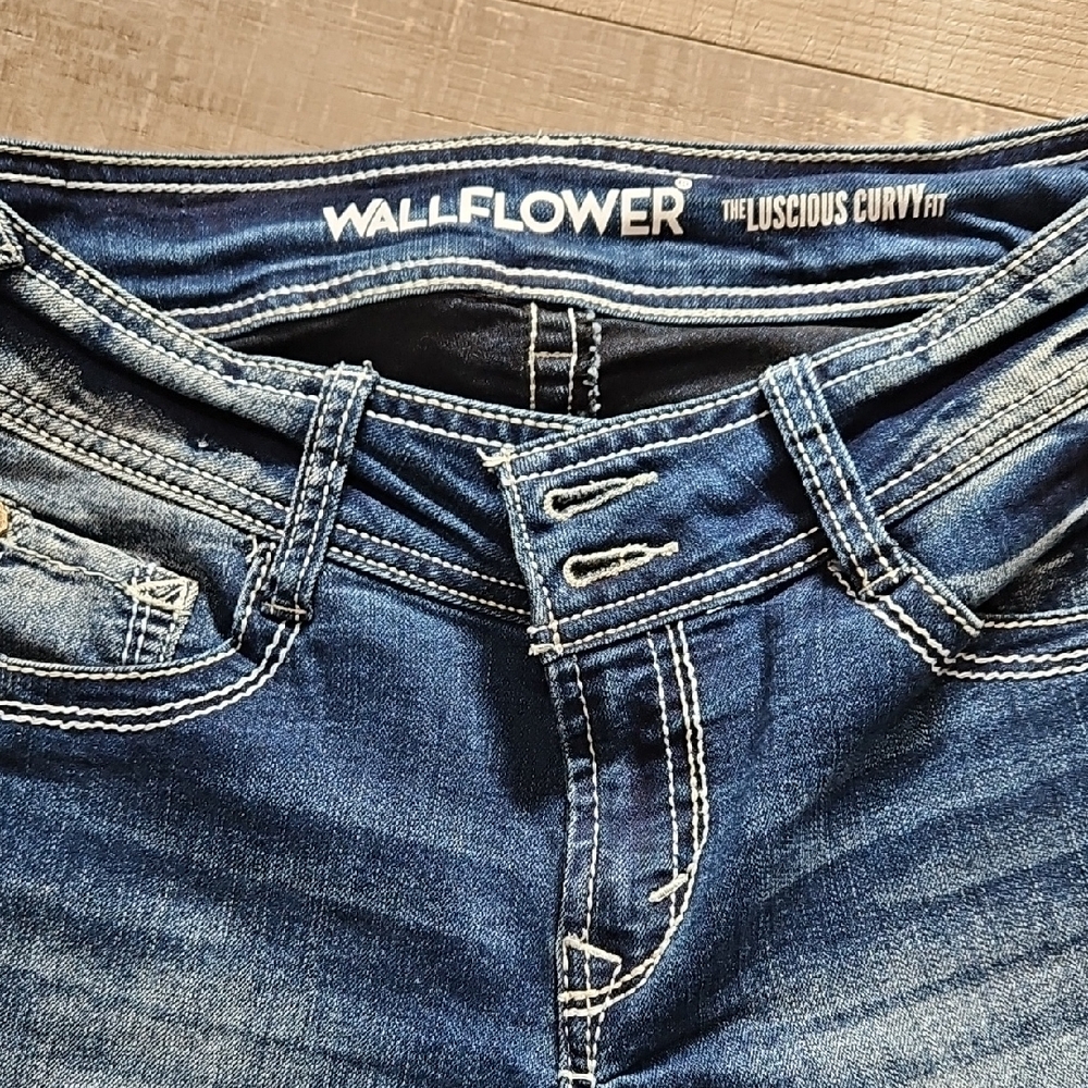 Wallflower Mid Rise Dark Blue Jeans